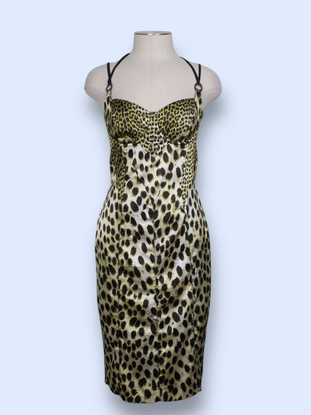 Cavalli Strappy Cheetah Dress-sz S/M