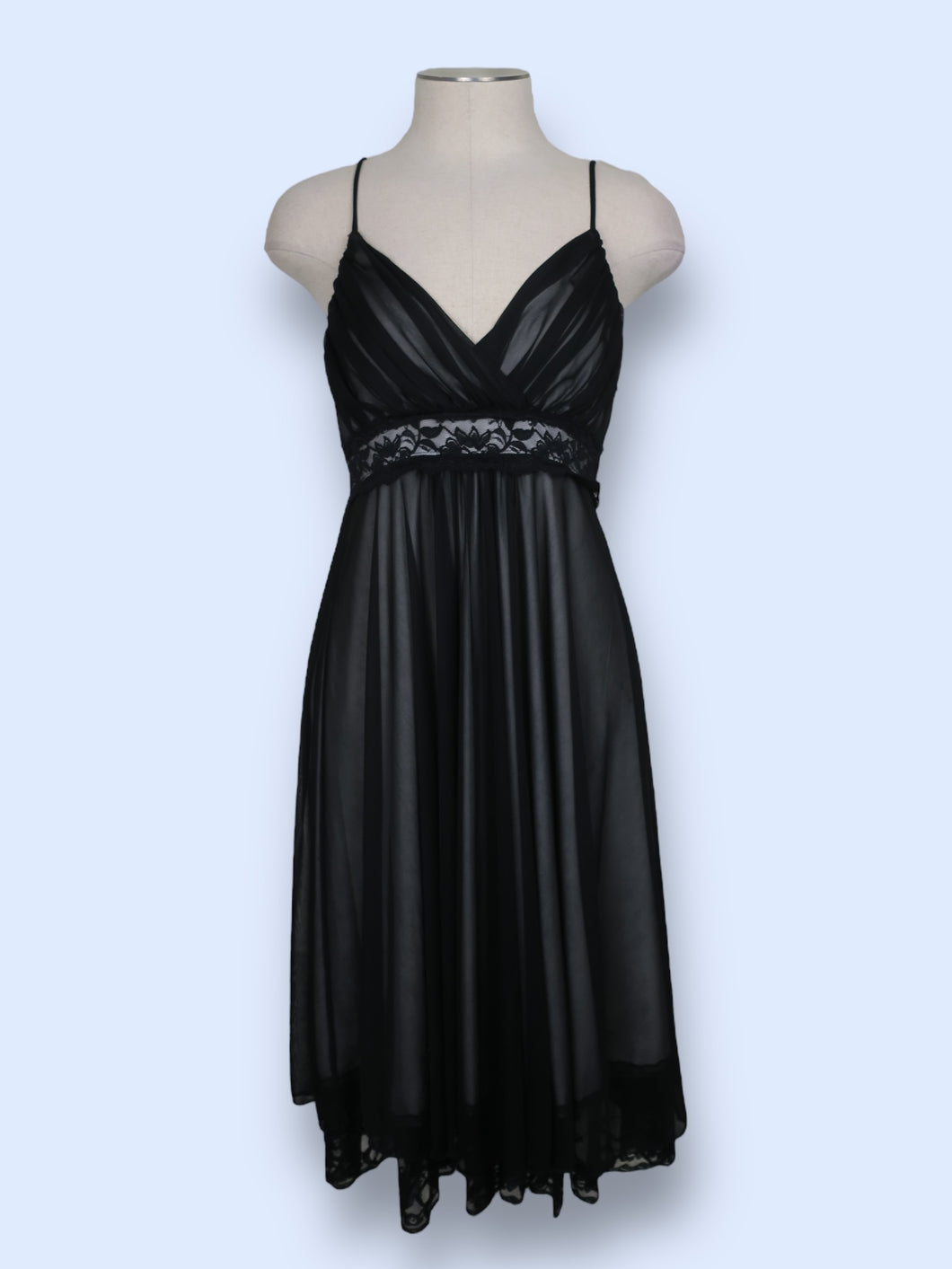 Y2K Black Draped Dress-sz M