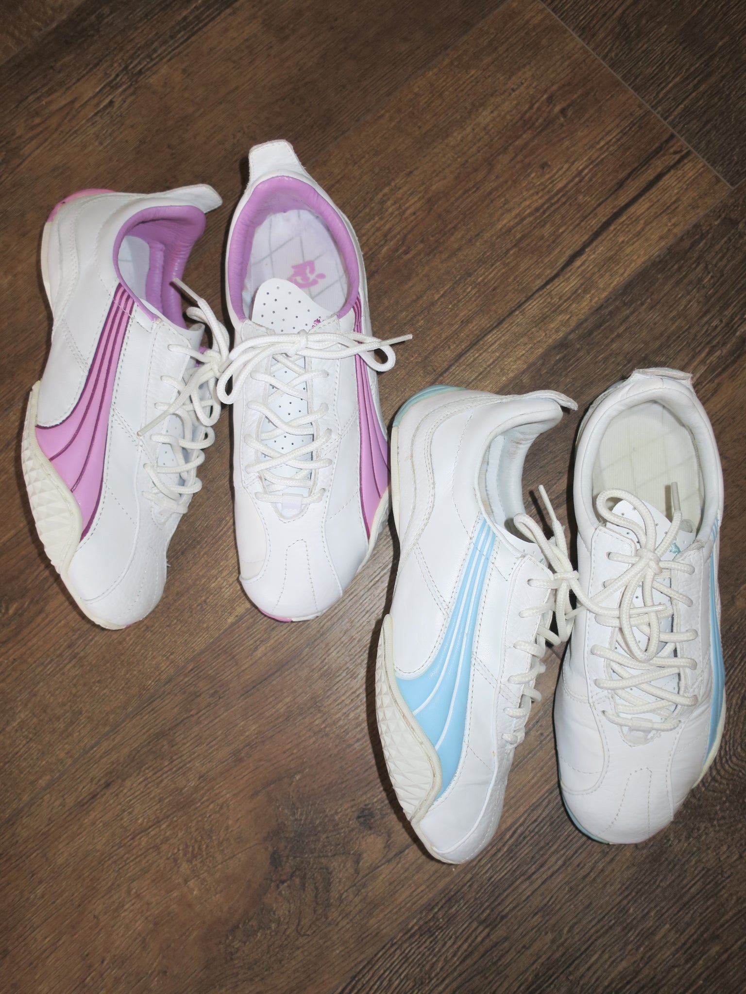 Purple and white puma sneakers deals